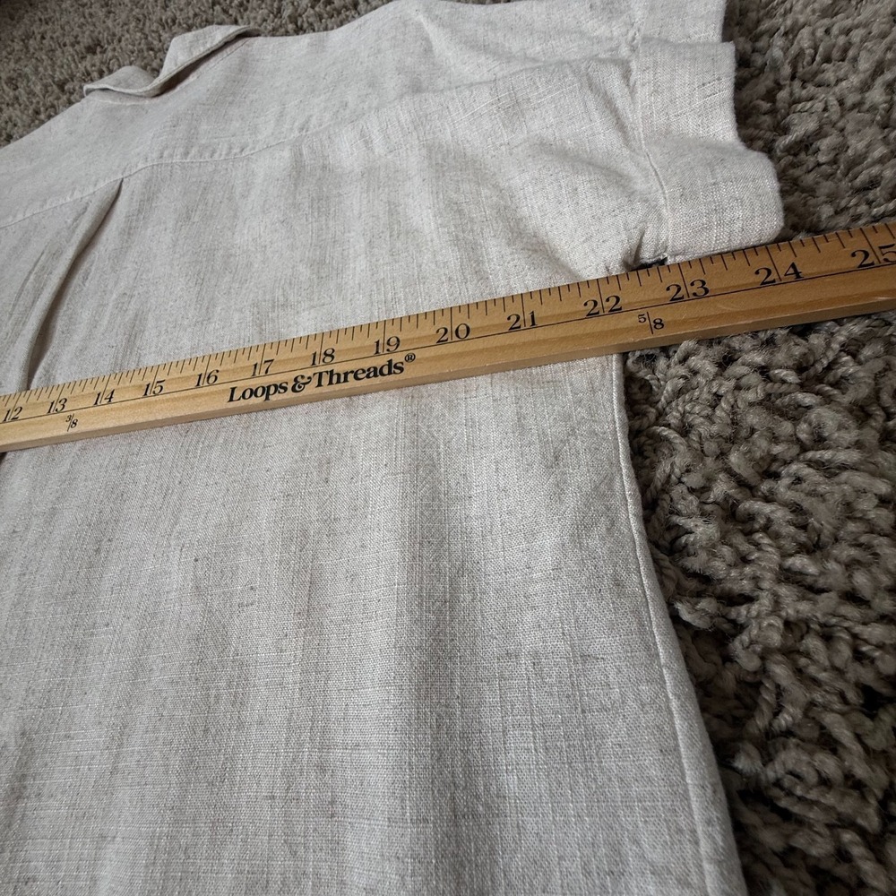 Soft Surroundings Shirt Women XS Oatmeal Linen Coastal Gran Lagenlook Cottage - Picture 10 of 10